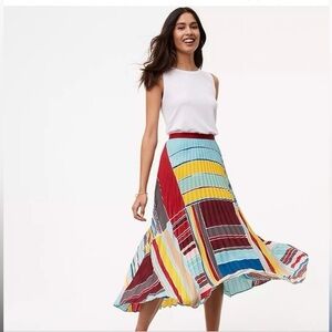 LOFT Colorful Patchwork Midi Skirt Size 0P